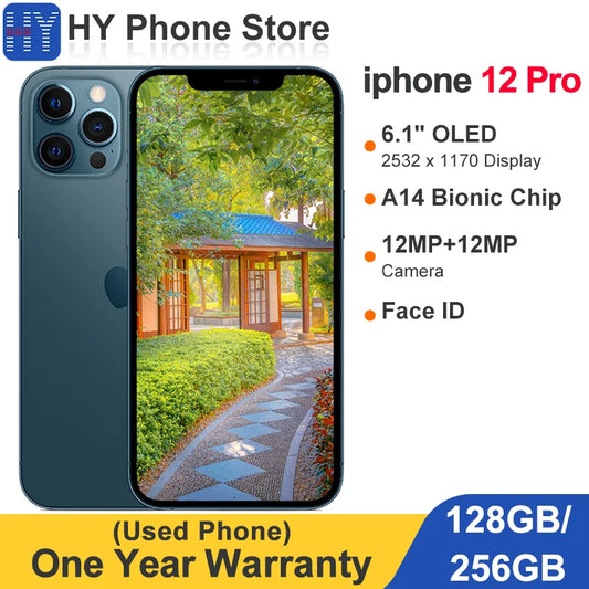 Apple iPhone 12 pro 128GB/256GB ROM Unlocked  A14 Bionic Chip With Face ID 6.1" 2532 x 1170 OLED Screen12MP Camera - Universal Market
