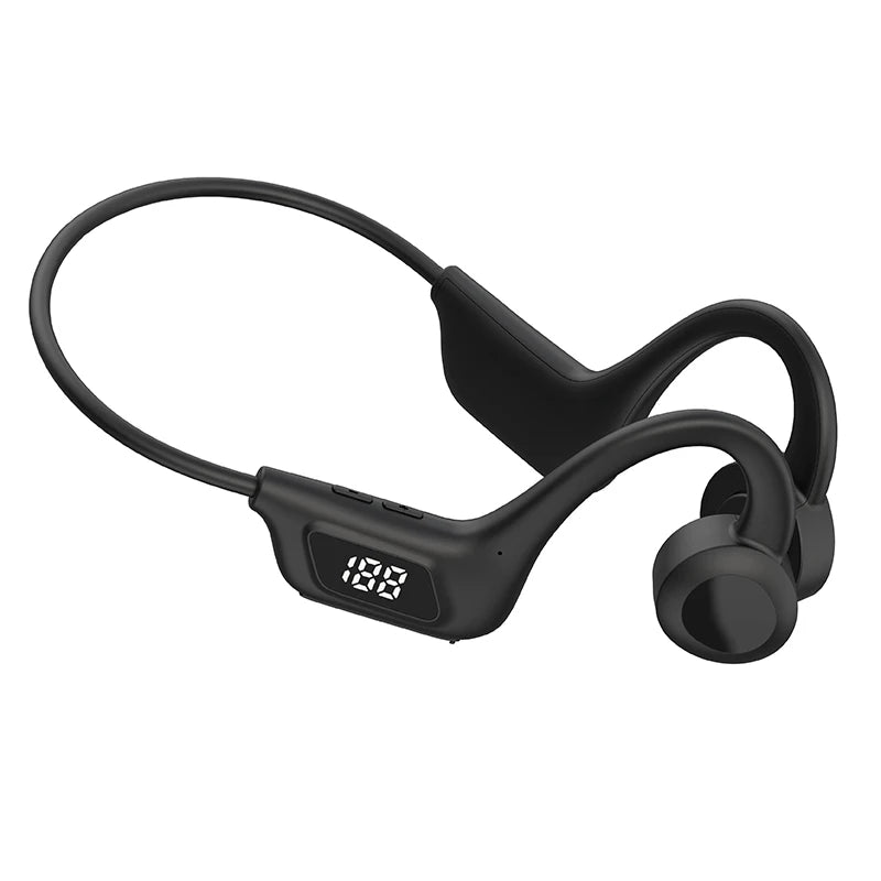 JS7 Bone Conduction Headphones Tf Card Digital Display Fone Headset Hands-free Call Auriculares Sports Open-ear Earphone - Universal Market