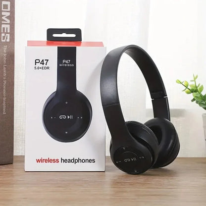 P47 Bluetooth 5.0 Wireless Headphone Foldable HIFI Stereo Bass Earphone Kid Helmet Gift With Mic USB Adaptor For iPhone Game - Universal Market