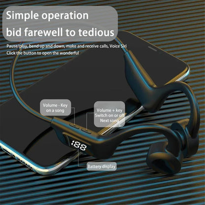 Xiaomi X7 Wireless Bone Conduction Earphone Sport Bluetooth Compatible Memory Card Digital Display With Mic For Sports Earbuds - Universal Market