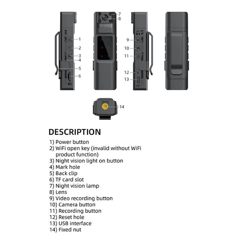 Xiaomi NEW Wifi Hotspot Mini Camera 4K Portable Digital Video Recorder Body Camera Night Vision DVR Miniature Camcorder - Universal Market