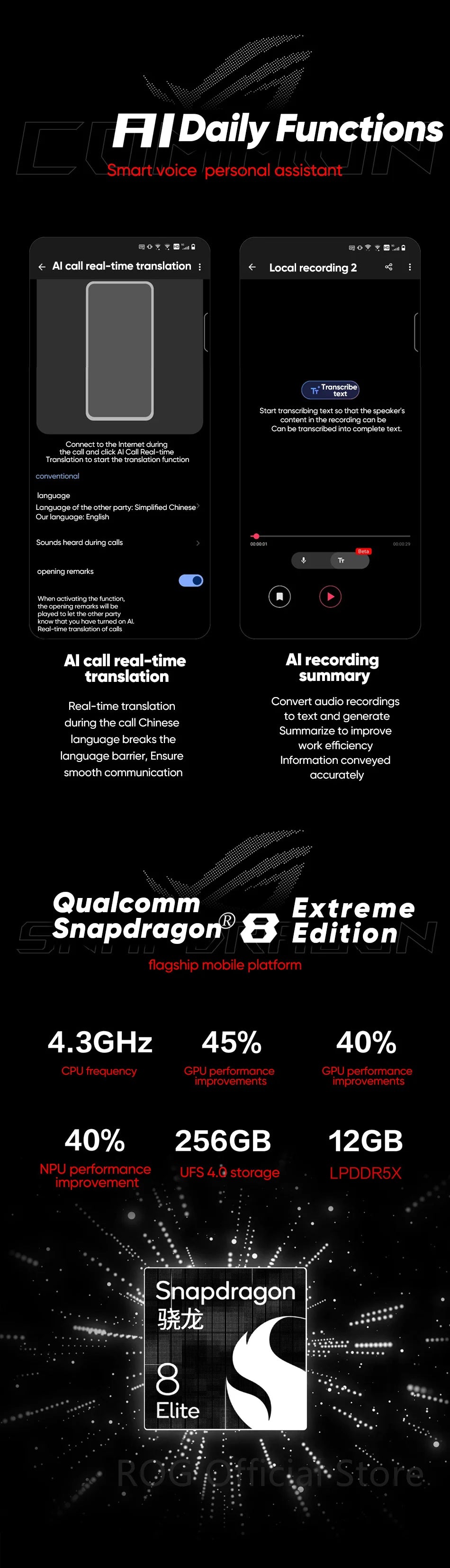 World Premiere ASUS ROG Phone 9 5G Smartphone Snapdragon 8 Elite 6.78‘’ 185Hz AMOLED Display ROG 9 Pro 5800mAh NFC Mobile Phone