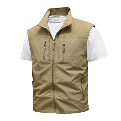 New Spring Men Outdoor Casual Vests Mens Summer Waterproof Breathable Fishing Waistcoat Mens Autumn Fashion Vest Jacket Male - Universal Market