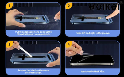 2 Pack For IPhone 17 Pro Max 16 15 Pro Tempered Glass Screen Protector  Auto Dust-Elimination Installation Bubble Free HD Clear