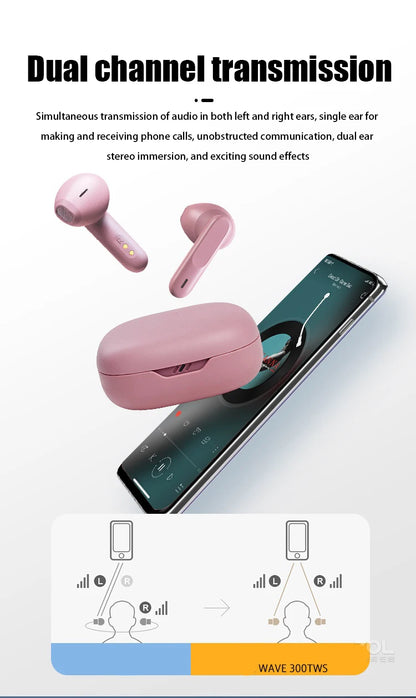 New Original Wave 300/W300 TWS True Wireless Earphones In-Ear Bluetooth earphones Gaming headset HIFI Sports Earbuds With Mic ﻿ - Universal Market