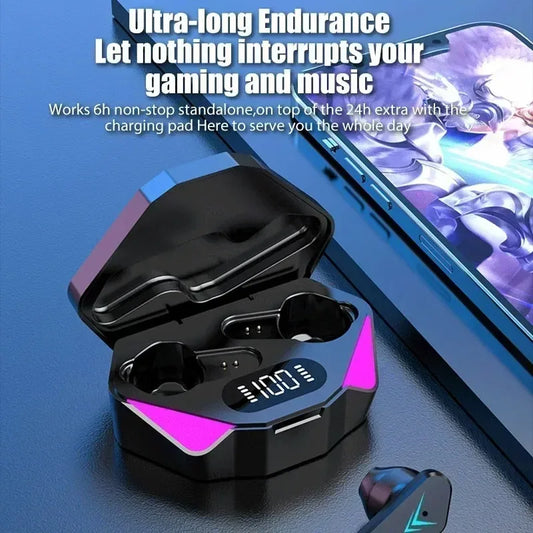 NEW X15 TWS Earphones Bluetooth Wireless Gamer Headphones 65ms Low Latency Earbuds Fone Headset Gamer With Mic Handfree - Universal Market