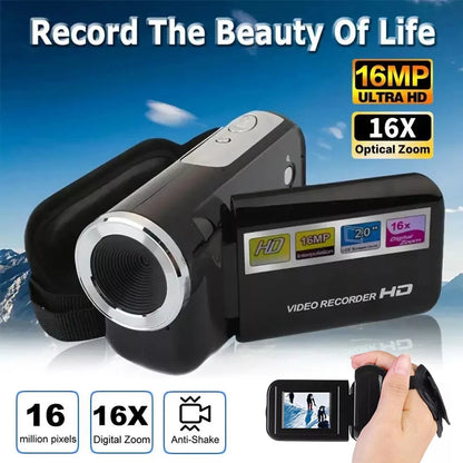 32GB 1080P 16MP 16X Zoom Digital Camera With Fill Light 2.0'' Rotatable Screen Camcorder HD Video Recorder Camera Birthday Gift