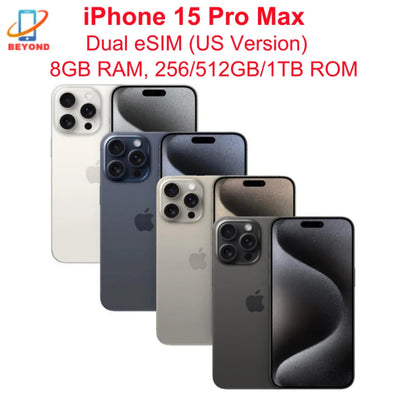 iPhone 15 Pro Max Dual eSIM 6.7" Genuine LTPO Super Retina XDR OLED Face ID NFC A17Pro 8GB 256/512GB/1TB 98% New 5G Cell Phone - Universal Market