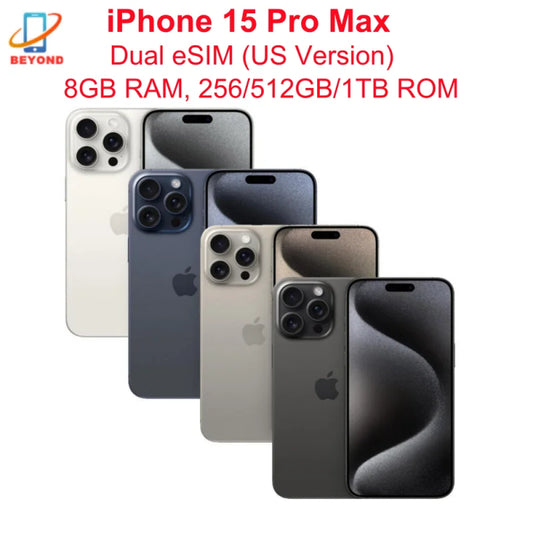 iPhone 15 Pro Max Dual eSIM 6.7" Genuine LTPO Super Retina XDR OLED Face ID NFC A17Pro 8GB 256/512GB/1TB 98% New 5G Cell Phone - Universal Market