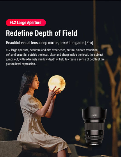 Viltrox 75mm F1.2 pro AF Auto Focus Large Aperture Lens for Fujifilm XF mount Camera for Fuji X X-T4 T100 X-H2S XT30 X-Pro3 - Universal Market