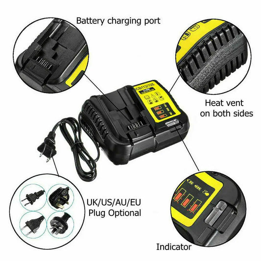 DCB112 2A Lithium Battery Charger For Dewalt 10.8V 12V 14.4V 18V 20V DCB206 DCB205 DCB204 DCB203 DCB120,DCB107 DCB115 DCB105
