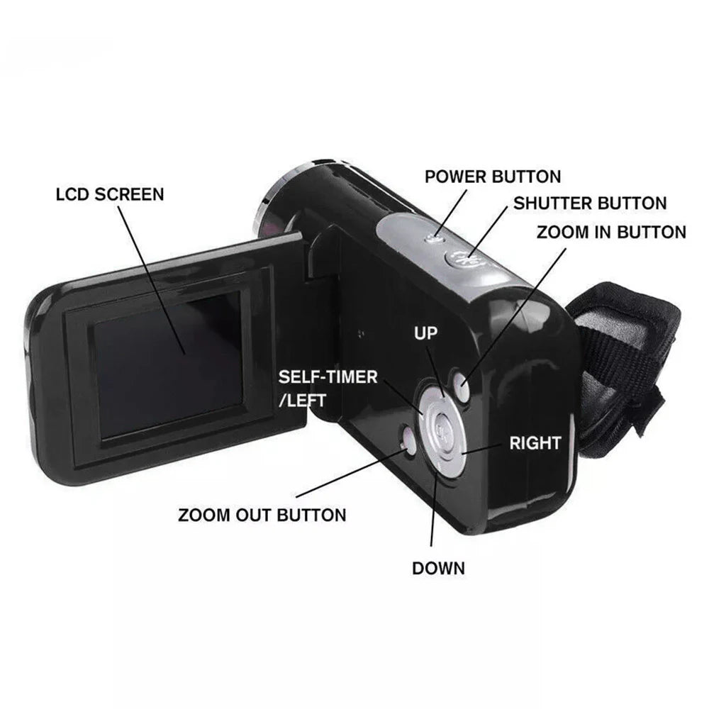 32GB 1080P 16MP 16X Zoom Digital Camera With Fill Light 2.0'' Rotatable Screen Camcorder HD Video Recorder Camera Birthday Gift