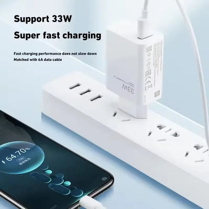 Xiaomi Original 120W Ultra Fast Charger QC 5.0 EU Plug 6A Type C Cable 67W 55W 33W Rapid Charging Adapter For iPhone Huawei 2025