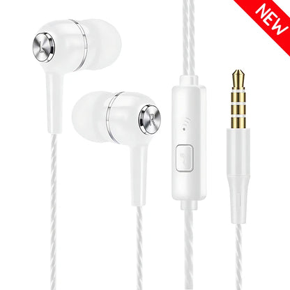 3.5mm Wired Earphone In Ear Headset HIFI Heavy Bass Earbuds Monitor Sports Headset Stereo Music Gaming Headphone With Microphone - Universal Market