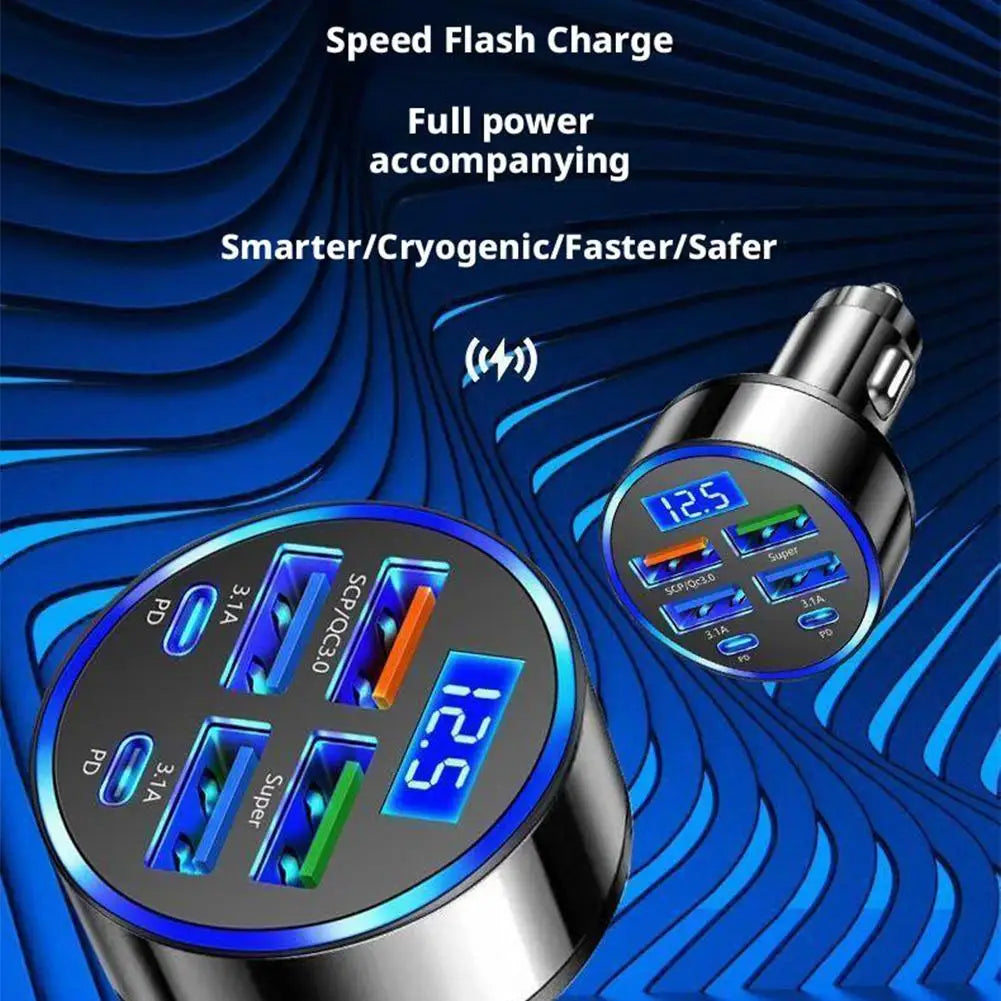 300W USB Car Charger PD QC3.1 USB C Car Phone Charger Type C Adapter for iPhone Samsung Huawei Xiaomi Quick Charge ﻿