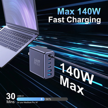 Ubigbuy 240W GaN Charger Fast Charging 140W PD3.1 PPS USB Type C Phone Quick Charger for MacBook Pro iPhone 16 Samsung Laptops