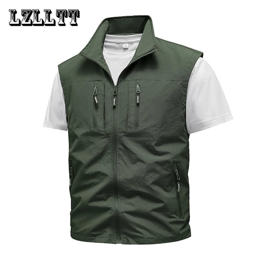 New Spring Men Outdoor Casual Vests Mens Summer Waterproof Breathable Fishing Waistcoat Mens Autumn Fashion Vest Jacket Male - Universal Market