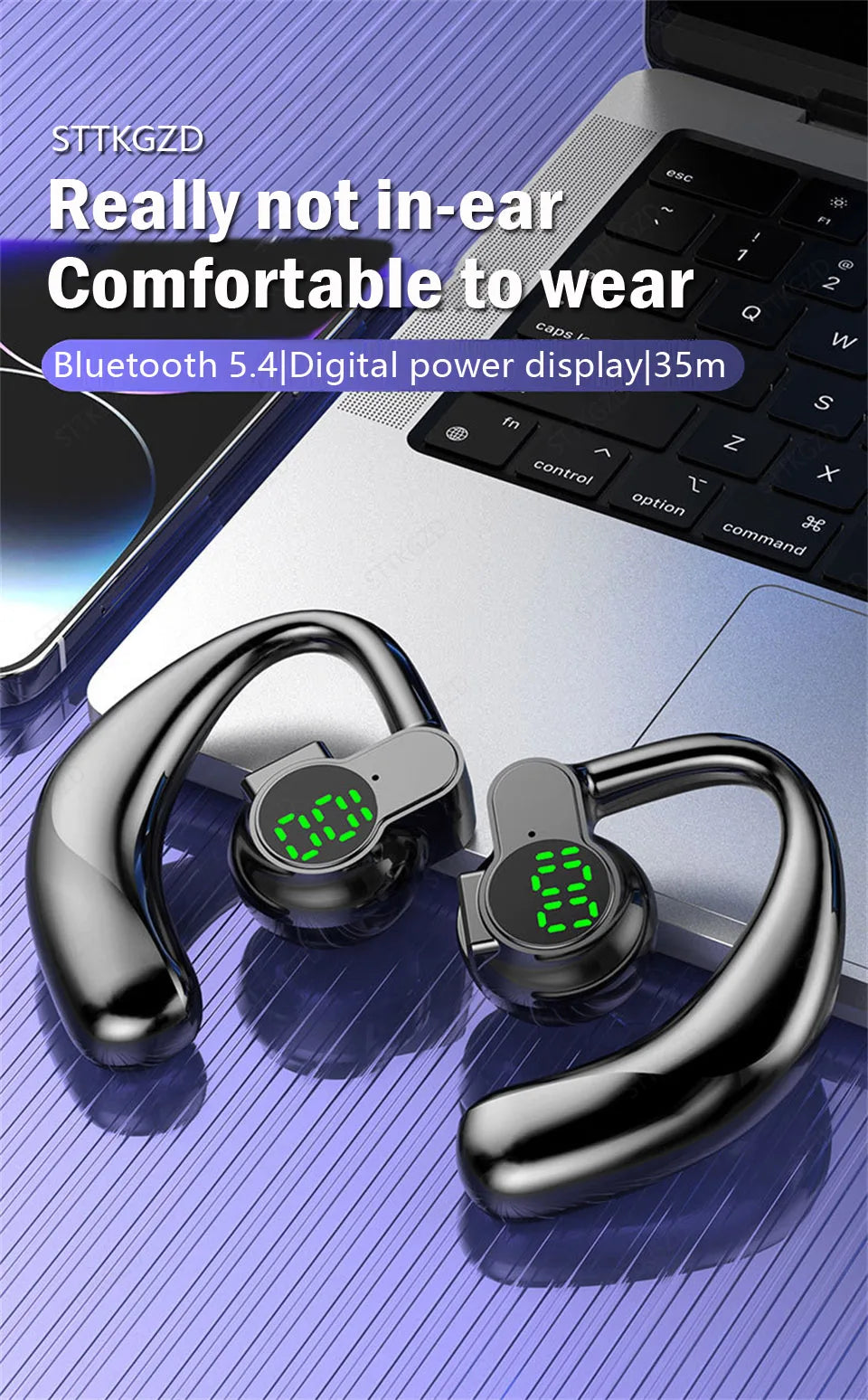 Wireless Bluetooth Headphones Full Open Headset Air Conduction Ear Hook Earphones Handsfree Noise Canceling Audifonos Sports - Universal Market