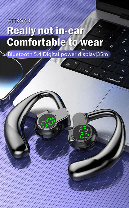 Wireless Bluetooth Headphones Full Open Headset Air Conduction Ear Hook Earphones Handsfree Noise Canceling Audifonos Sports - Universal Market