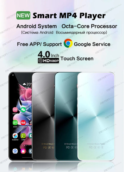 MP3 Mp4 Player Bluetooth 5.0 Wifi MP5 Android with Multiple Language/Google Service/youtube/Spotify/Free APP/Speaker/Browser/FM