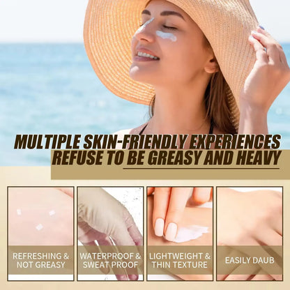 SPF50+ Sunscreen Korean Rice Probiotic Solar Blocker Skin Whitening Cream Anti UV Sun Block Facial Mild Moisturizer Serum 50ml