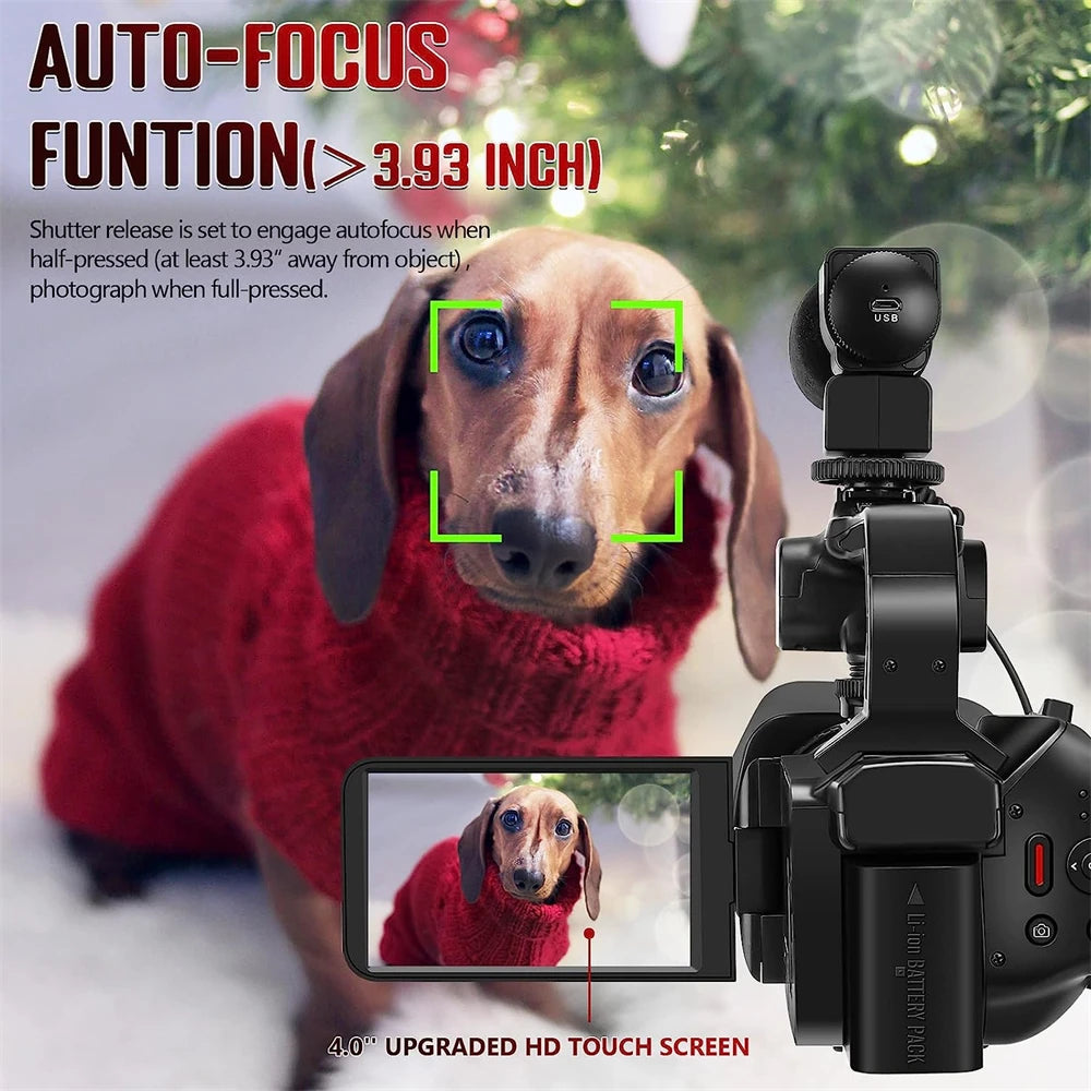 64MP 4K 60FPS Camcorder For Tiktok Youtube Video Camera Rotate Touch Screen Photography Camera WIFI Streaming Webcam Recorder - Universal Market