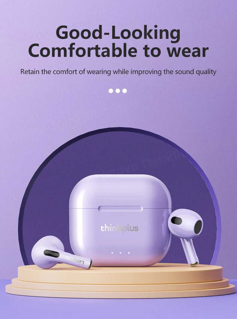 Lenovo LP40 Plus Bluetooth Earphones Wireless Headset Noise Reduction Headphones 230mAh HiFi Stereo Sports Earbuds With Mic - Universal Market