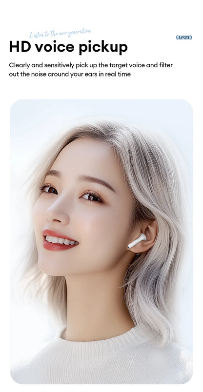 Choice Lenovo LP23 Bluetooth 5.4 Earphones HiFi Music Headset Wireless TWS Headphones Noise Reduction Sport Gaming Headphones - Universal Market