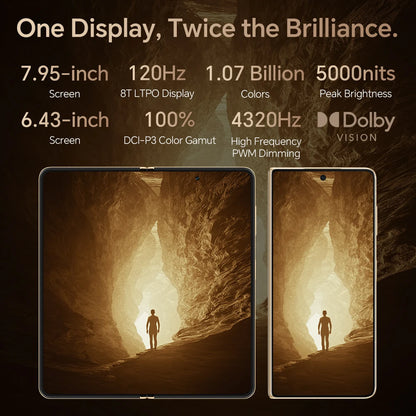 2025 New Global Version HONOR Magic V5 5G Foldable Smartphone 7.95" LTPO OLED Display Snapdragon 8 Elite 5820mAh 66W Wired NFC