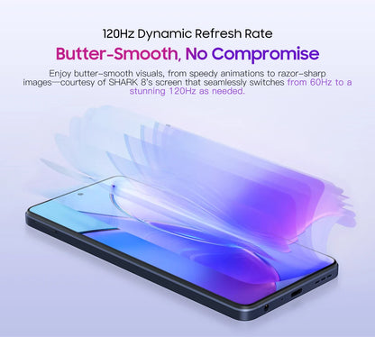 Blackview SHARK 8 Smartphone Android13 G99 Mobile Phone 6.78'' 120Hz 2.4K Display 16 (8+8) GB RAM 256GB ROM 64MP Cameras Phones