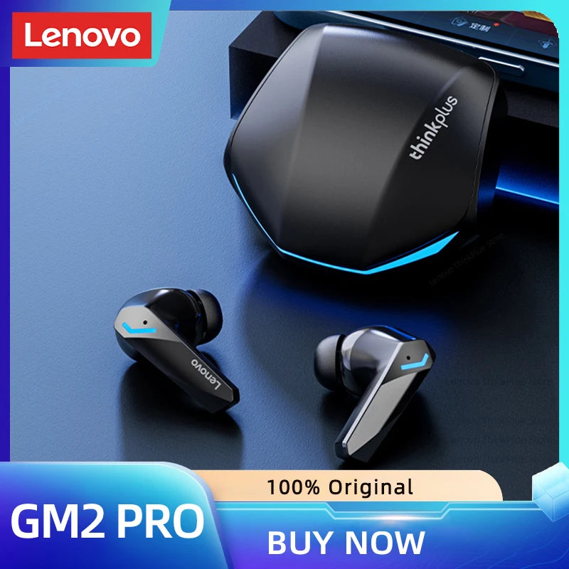Original Lenovo GM2 Pro 5.3 Earphone Bluetooth Wireless Earbuds Low Latency Headphones HD Call Dual Mode Gaming Headset With Mic - Universal Market