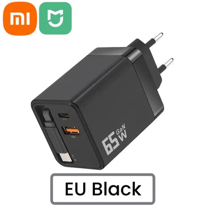 Xiaomi Mijia 65W GaN PD USB-C Charging Head Fast Charger With Built-in 80cm TypeC Cable Suitable for iPhone16 15 Promax NEW 2025