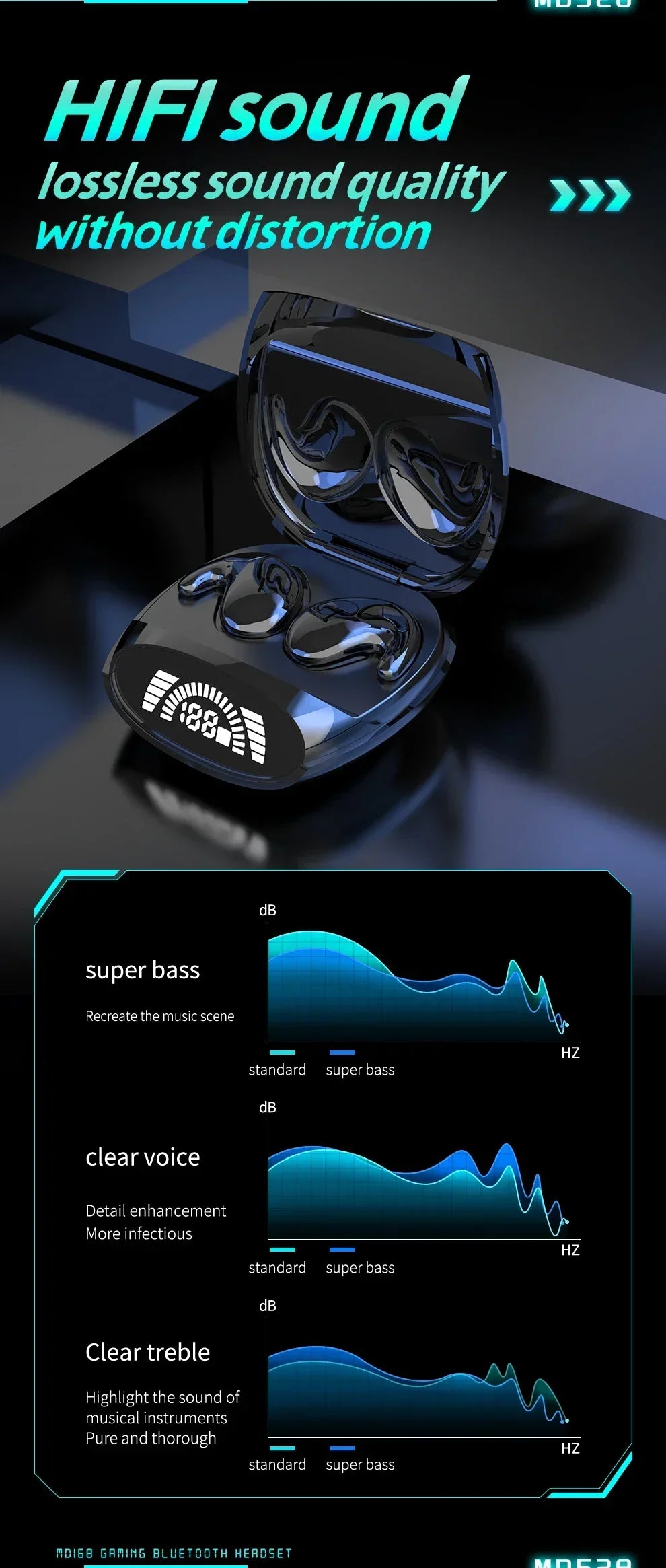 Sleep Invisible Stereo Headset IPX5 Waterproof Wireless Bluetooth Earphone Earbuds with Mic for Phone Bluetooth 5.3 Headphones - Universal Market