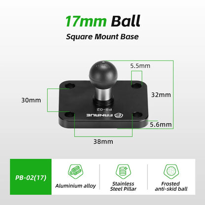 FANAUE 1 Inch Ball Adapter Aluminum alloy 25/20/17mm Diamond Ball Base, Square Ball Base Compatible with RAM Mounts Arm