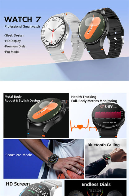 2025 New Bluetooth Call Smart Watch 7 Classic Men AMOLED HD Screen AI Voice Assistant Bluetooth Call NFC GPS Smartwatch Women