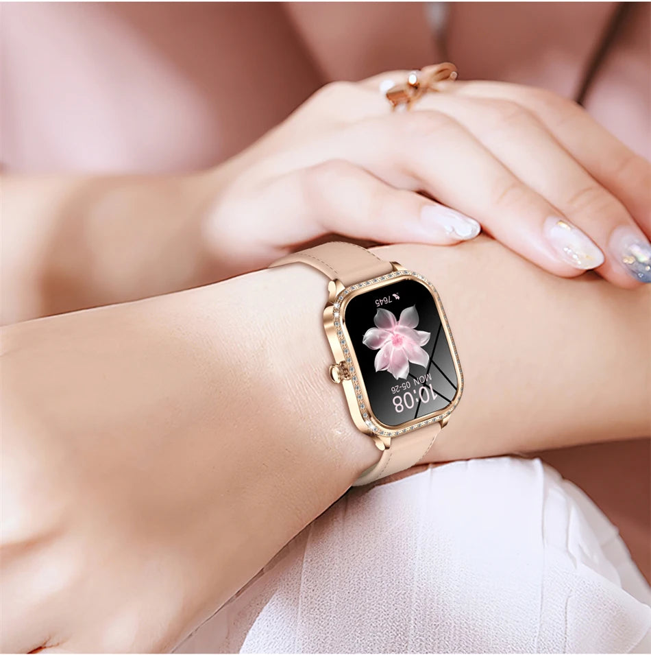 For Xiaomi Huawei New Women Smart Watch Heart Rate Blood Pressure Monitor Music Playback AI Voice Sports BT Calling SmartWatch
