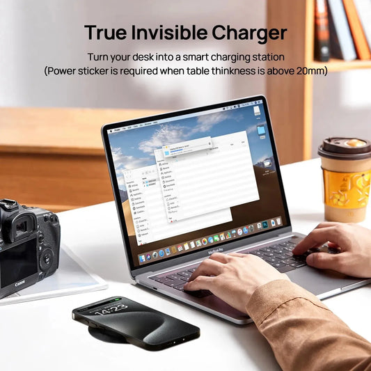 KPON Invisible Wireless Charger 30mm Under Table QI Charger Furniture Desk Wireless Charging Station for iPhone 16/15/14/13/12/8