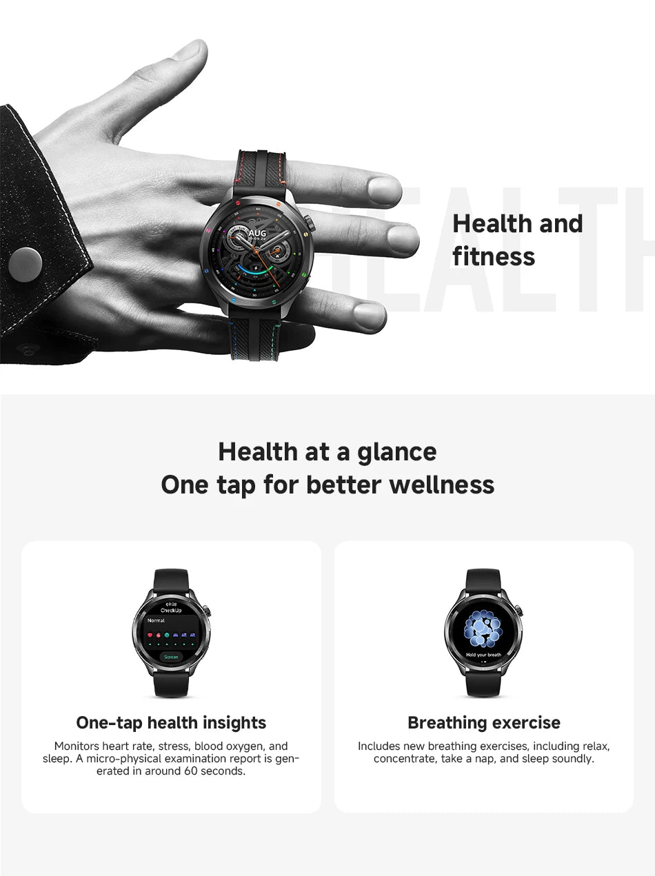 Global Version Xiaomi Watch S4 SmartWatch 1.43" AMOLED Display Wireless Charge Blood Oxygen Bluetooth Phone Call GPS Mi Watches