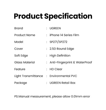 UGREEN Dust-free Screen Protector For iPhone 16 Pro Max Tempered Glass For iPhone 16 Pro Screen Protectors 15Pro Plus Film