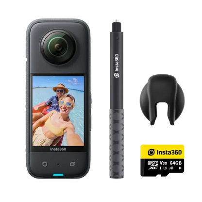 Insta360 X3 - Waterproof 360 Action Camera with 1/2" 48MP Sensors, 5.7K 360 Active HDR Video, 72MP 360 Photo, 4K Single-Lens