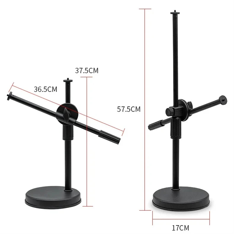 Tabletop Overhead Tripod Stand with Ring Light Mobile Phone Holder And Boom Arm for Nail Art Photography Table Shooting Tripods