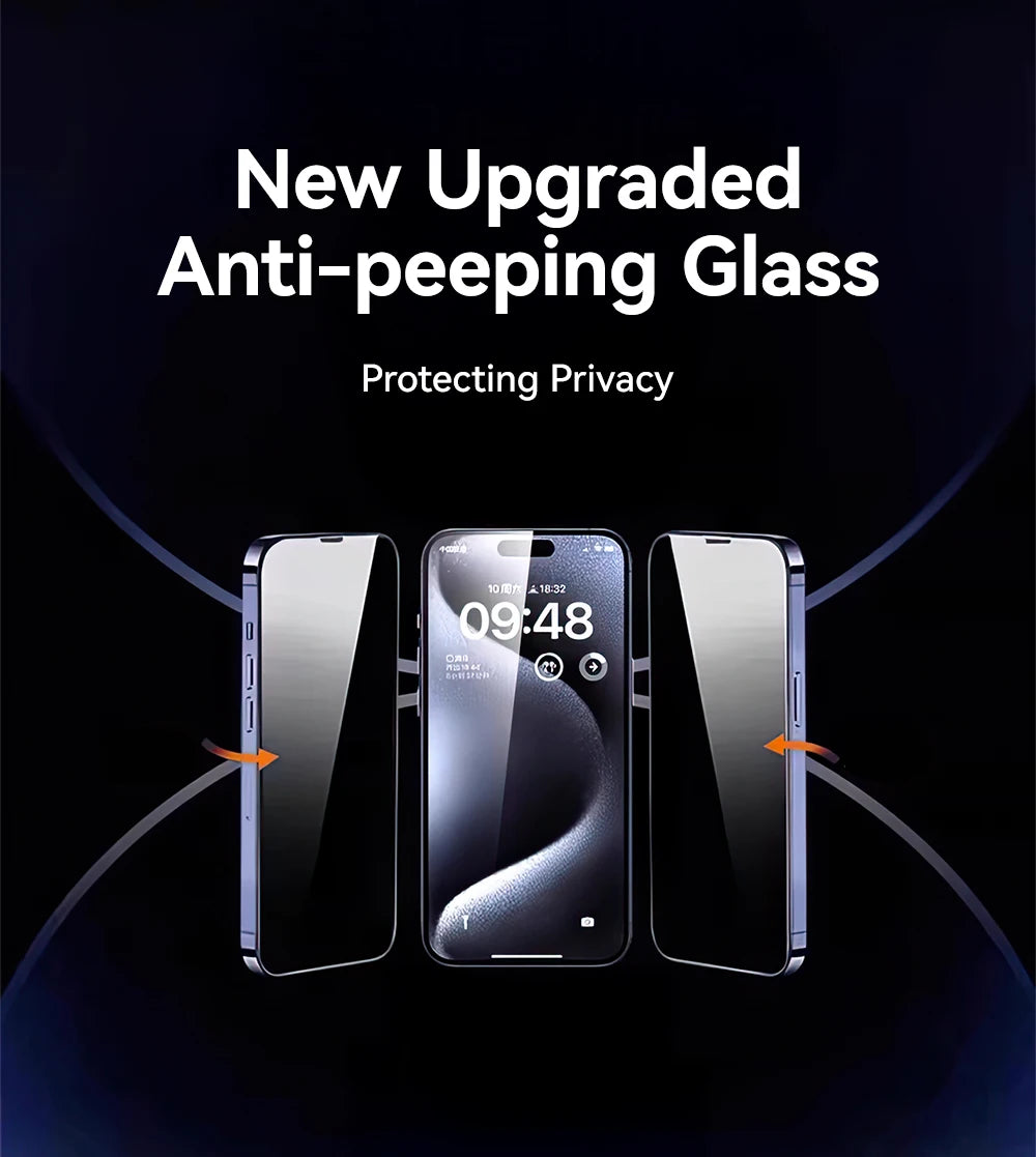 Joyroom 1/2PCS Anti-Spy Glass For iPhone 17 Pro Max Privacy Screen Protector Glass For iPhone 12-17 Pro Max Tempered Glass Film