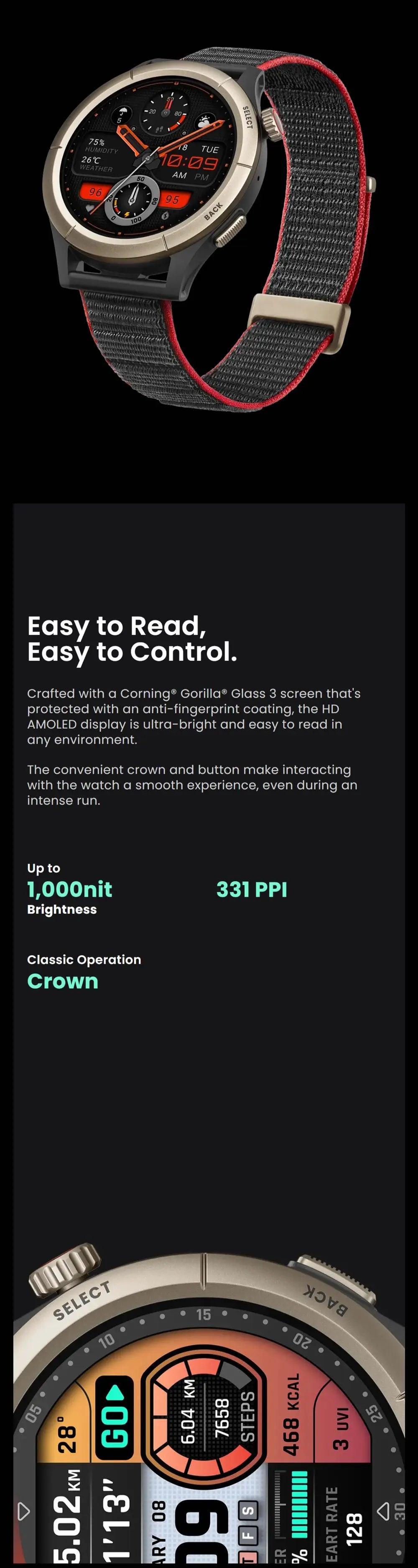 Original Amazfit Cheetah Pro Unrivaled GPS Accuracy 47mm Smartwatch 14Days Battery Life Dual-band GPS Smart Watch Open Box 99New