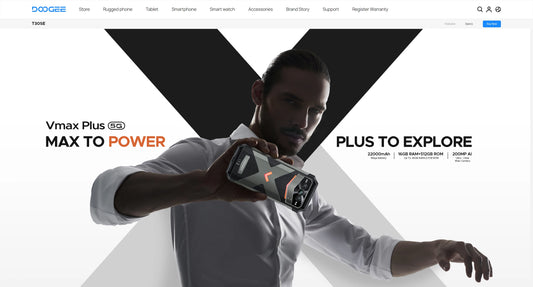 DOOGEE V Max Plus Rugged Phone 22000mAh 36GB(16+20) 512GB 200MP Camera Phone 6.58" 120Hz Dimensity 7050 Android14