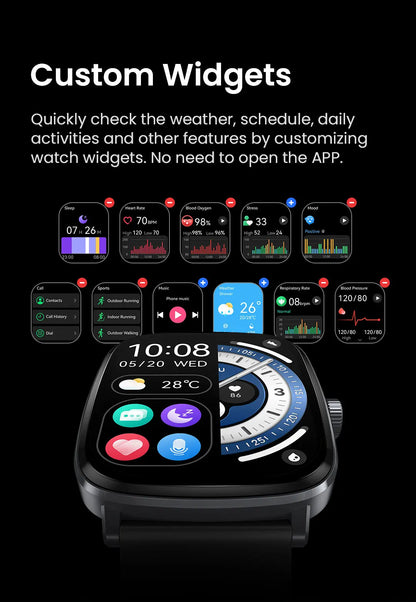HAYLOU RS5 Smart Watch Men 2.01'' AMOLED Display 24H Health Monitoring Bluetooth Phone Calls AI Voice Assistant Sport Smartwatch