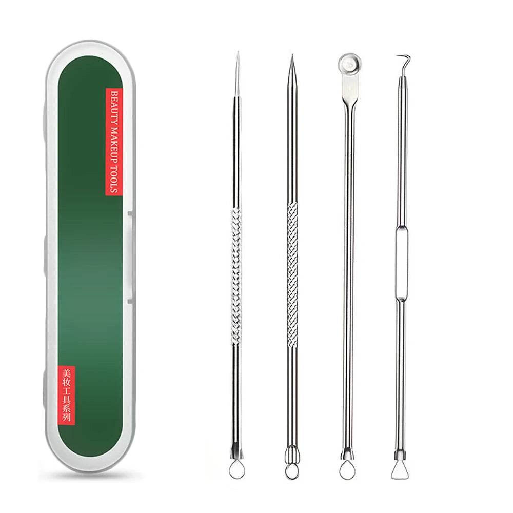 Acne Needle Remove Blackhead Blemish Pimple Comedone 4pcs/Set Double-ended Stainless Steel Facial Cleaning Skin Care
