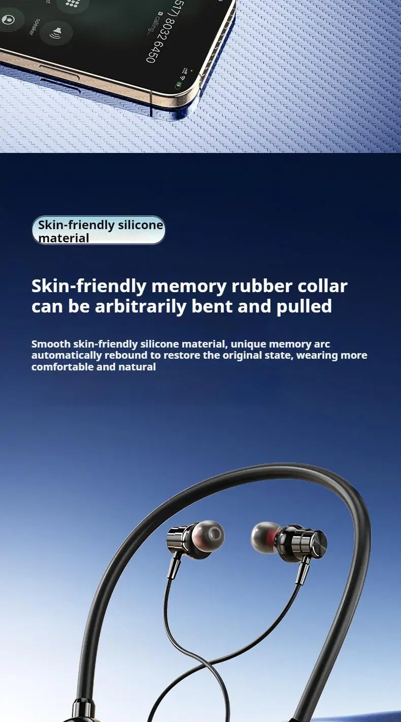 Sports Car Shape Stereo Sound Neckband LED Display Wireless Bluetooth Headphones Magnetic in-ear Headsets Sports Gamer Earphones - Universal Market