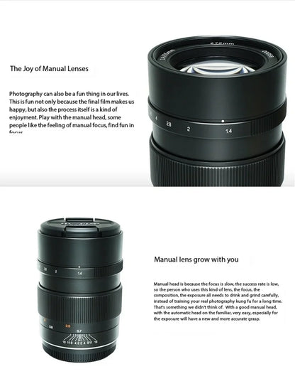 Zhongyi Optics 65mm F1.4 Camera Lens Medium Format Large Aperture Manual Focus Lens For Fuji GFX Hasselbl XCD Mount Cameras
