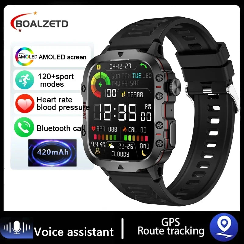 2025 Outdoor Smart Watch Men 2.01" Screen 3ATM Waterproof Watches Bluetooth Call Ai Voice Sport Smartwatch For Android IOS Phone