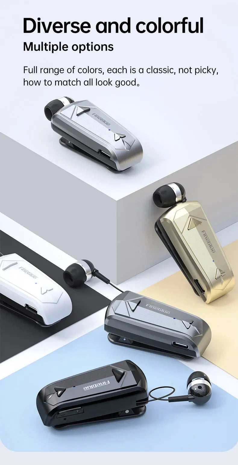 Fineblue F520 Mini Wireless Earphone Bluetooth 5.3 Retractable Headset in Lotus One Ear Calls Remind Vibration Sport Headphone - Universal Market
